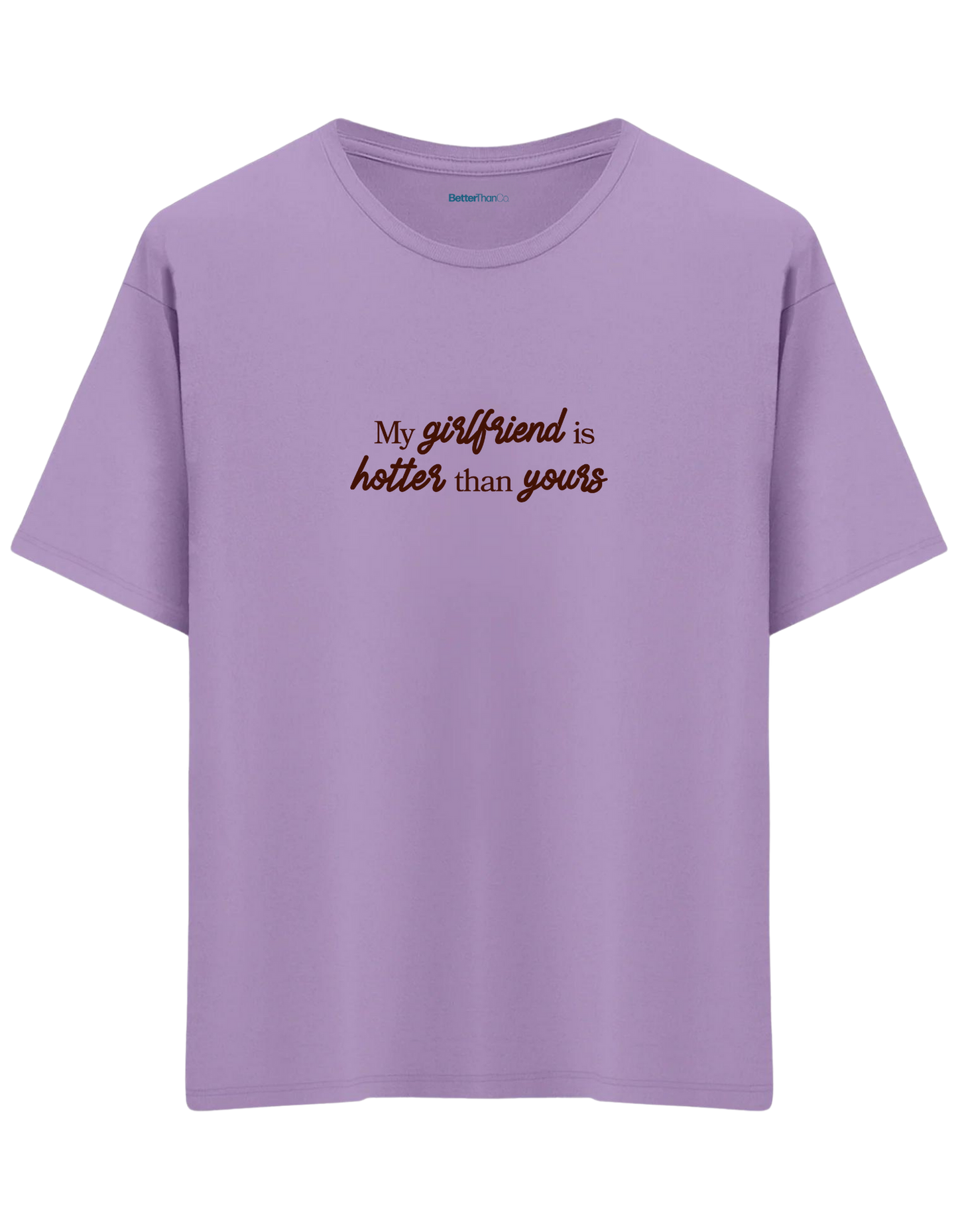 My Girlfriend Baskılı Bisiklet Yaka Oversize T-shirt