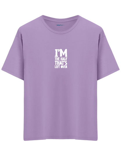 That's Left Over Baskılı Bisiklet Yaka Oversize T-shirt