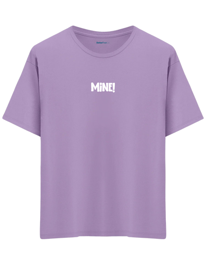 Mine! Baskılı Bisiklet Yaka Oversize T-shirt