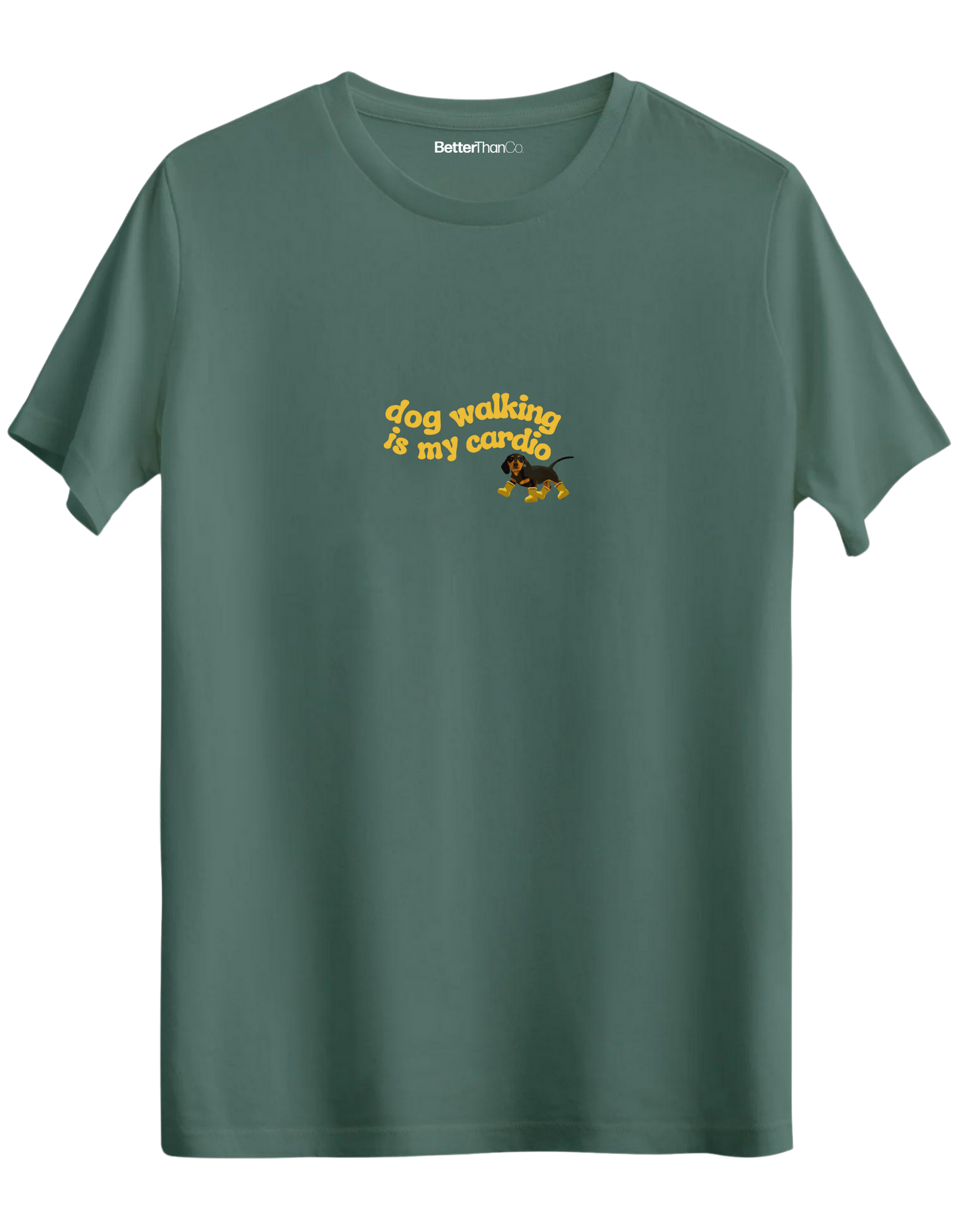 Dog Walking Baskılı Bisiklet Yaka Regular T-shirt