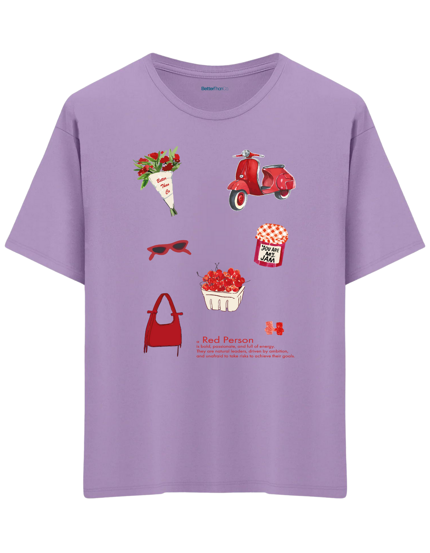 Red Person Baskılı Bisiklet Yaka Oversize T-shirt