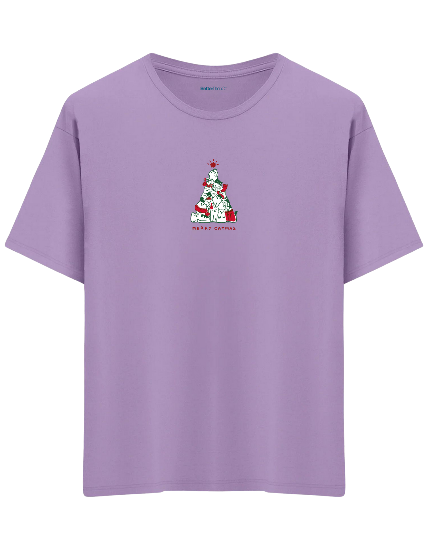 Catmas Baskılı Bisiklet Yaka Oversize T-shirt