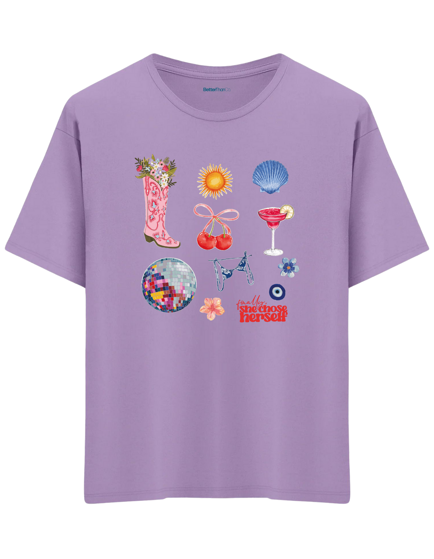 Self Love Baskılı Bisiklet Yaka Oversize T-shirt