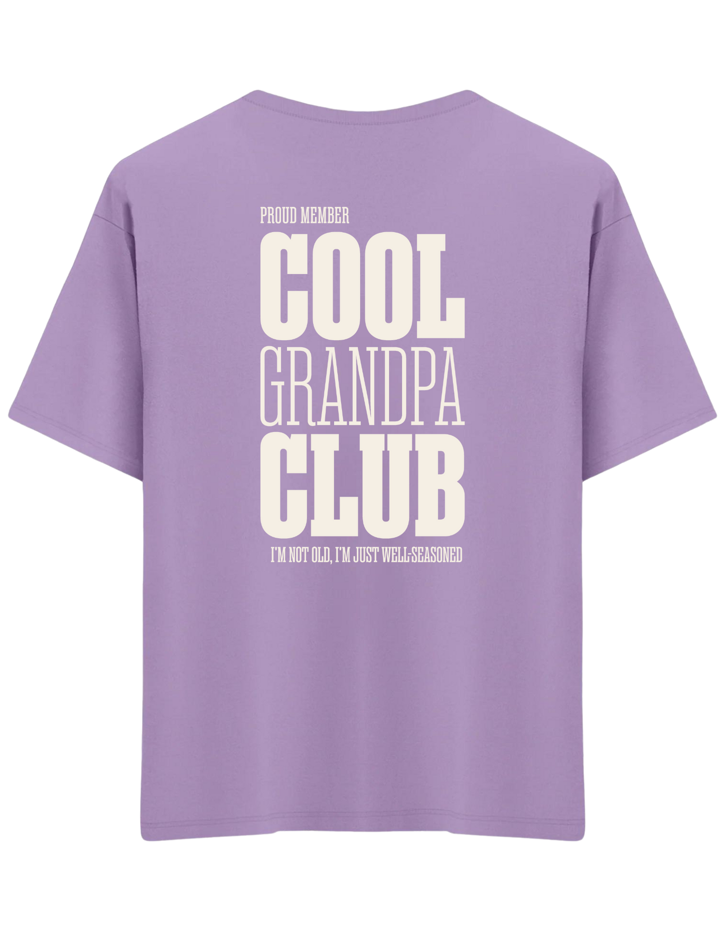 Cool Grandpa Club Baskılı Bisiklet Yaka Oversize T-shirt