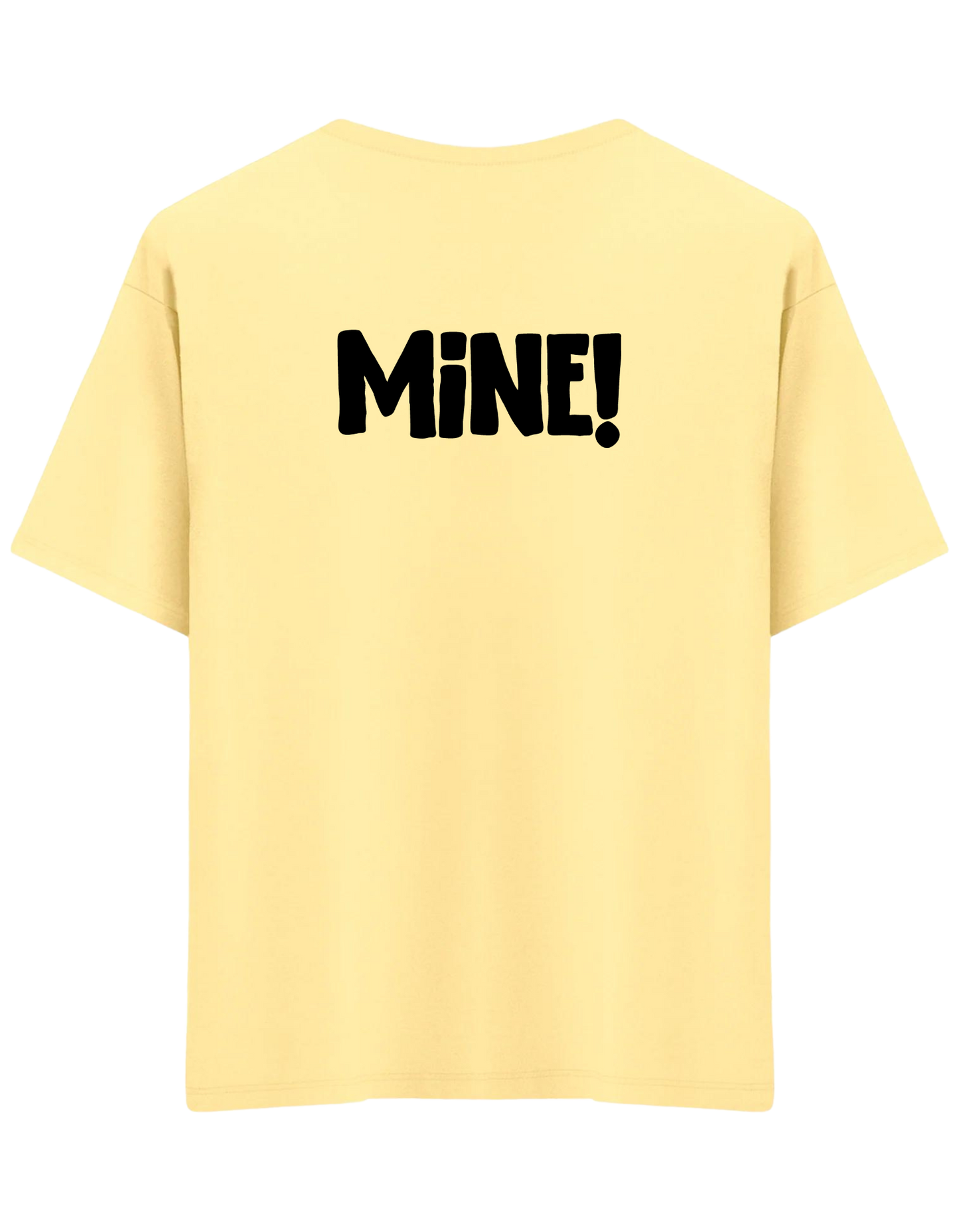 Mine! Baskılı Bisiklet Yaka Oversize T-shirt