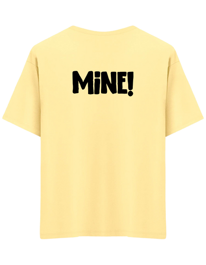 Mine! Baskılı Bisiklet Yaka Oversize T-shirt