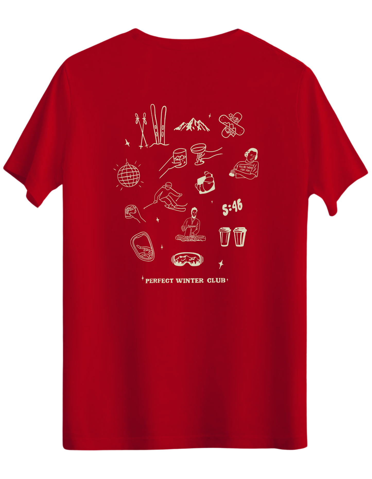 Winter Club Baskılı Bisiklet Yaka Regular T-shirt