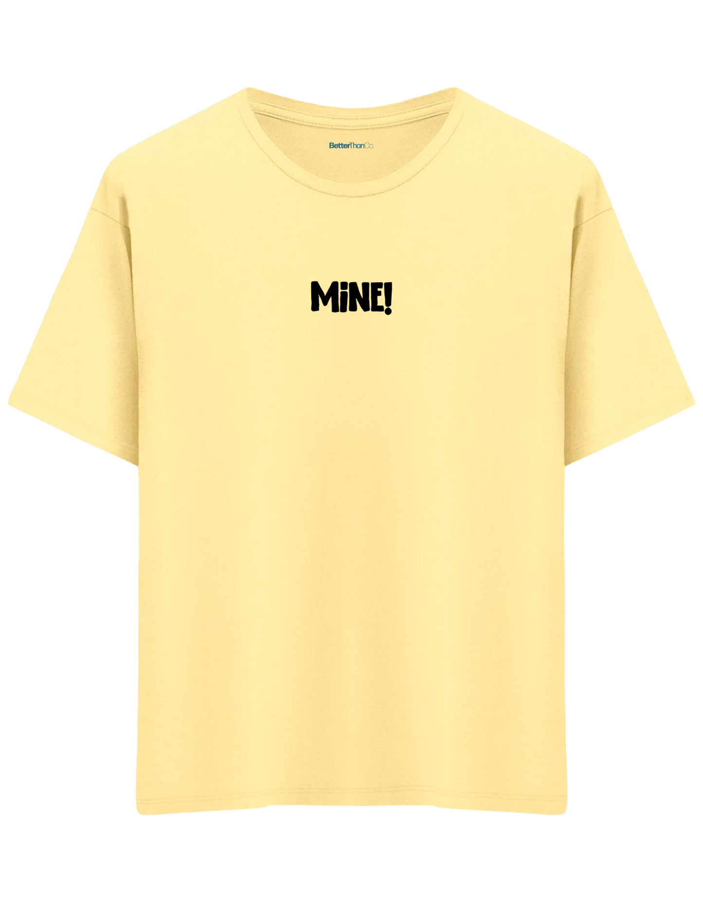 Mine! Baskılı Bisiklet Yaka Oversize T-shirt