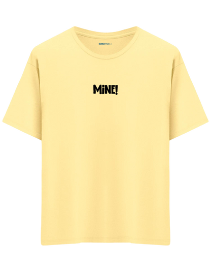 Mine! Baskılı Bisiklet Yaka Oversize T-shirt