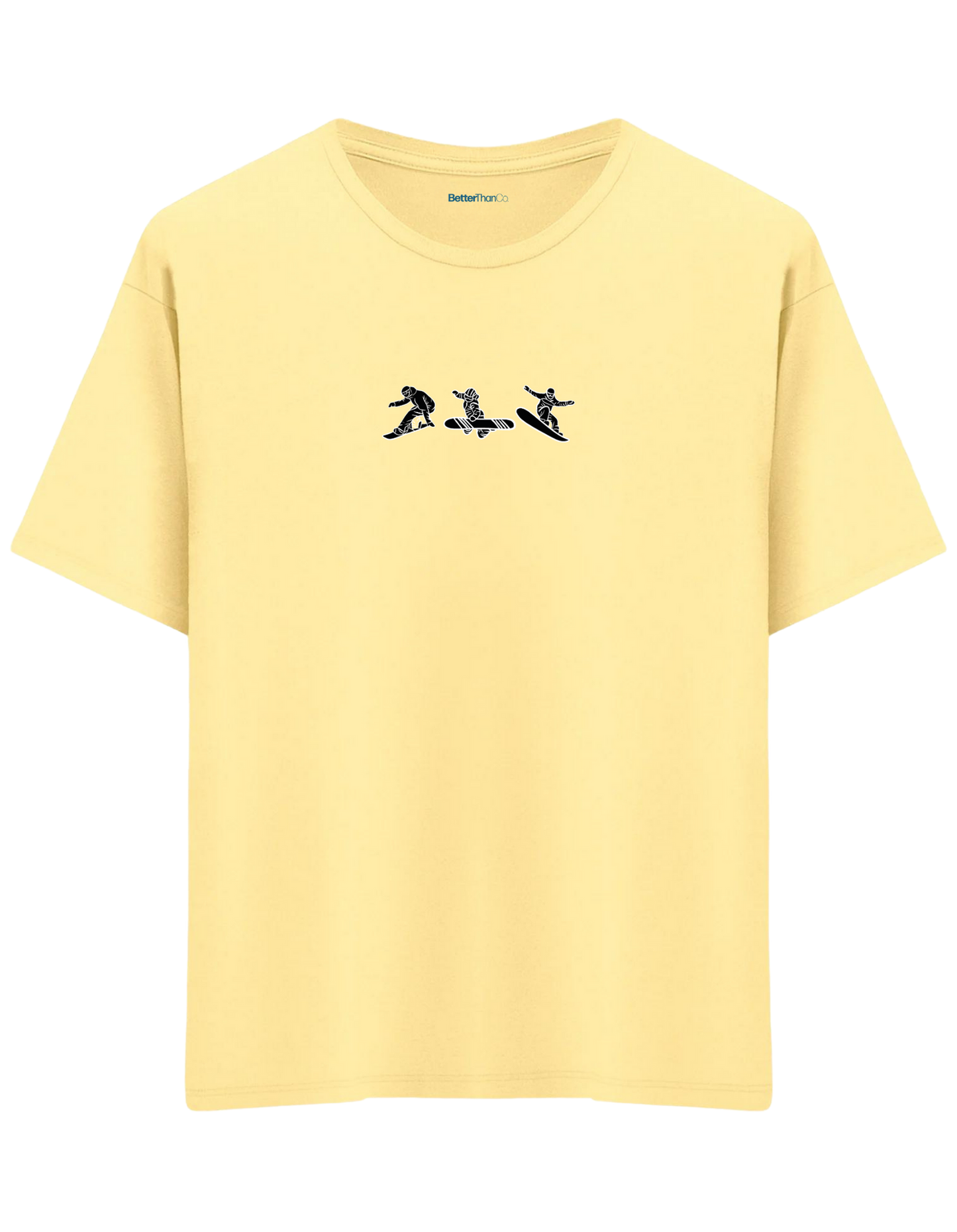 Born To Board Baskılı Bisiklet Yaka Oversize T-shirt