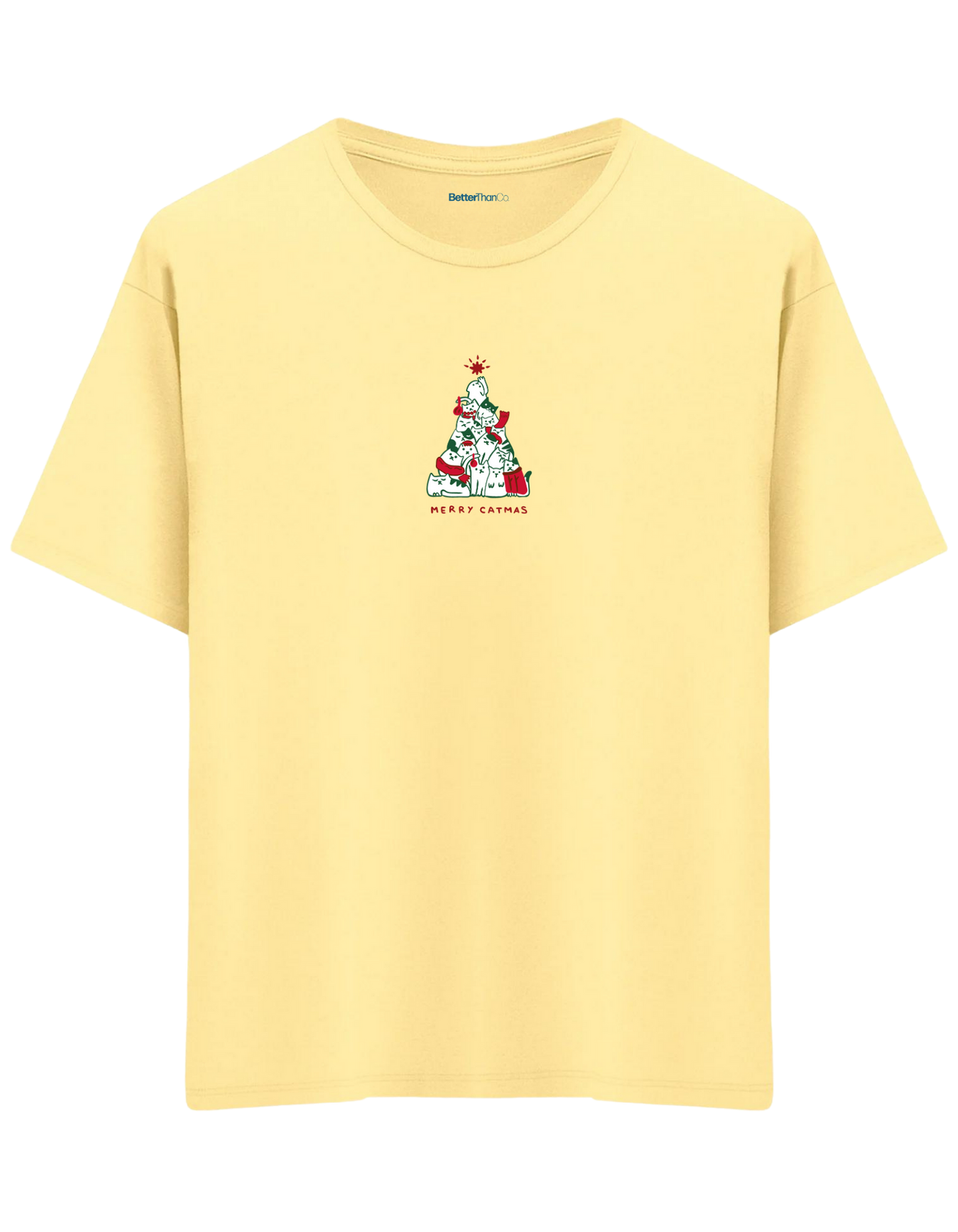 Catmas Baskılı Bisiklet Yaka Oversize T-shirt