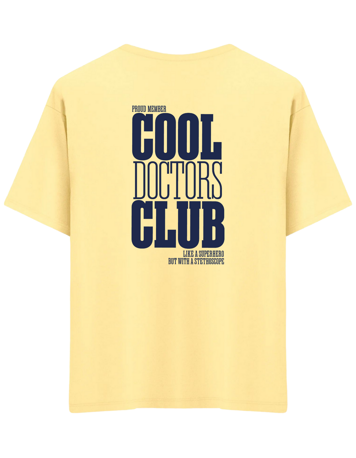Cool Doctors Club Baskılı Bisiklet Yaka Oversize T-shirt