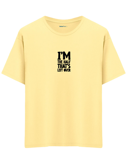 That's Left Over Baskılı Bisiklet Yaka Oversize T-shirt