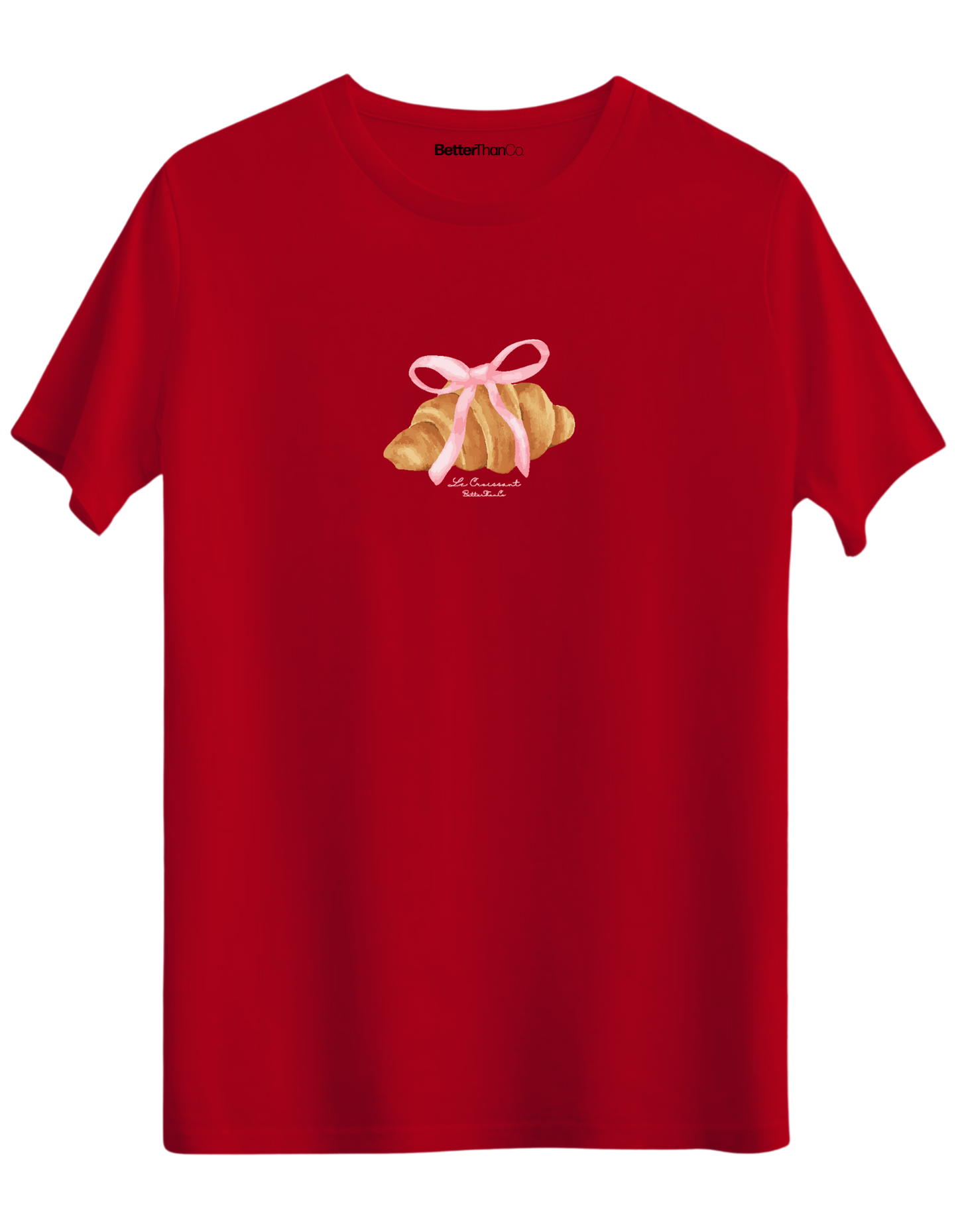 Kruvasan Baskılı Bisiklet Yaka Regular T-shirt