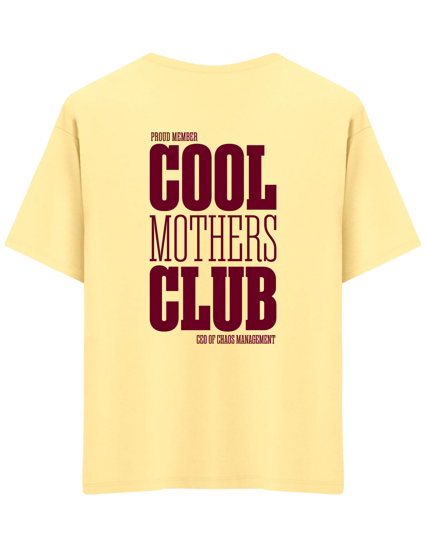 Cool Mothers Club Baskılı Bisiklet Yaka Oversize T-shirt