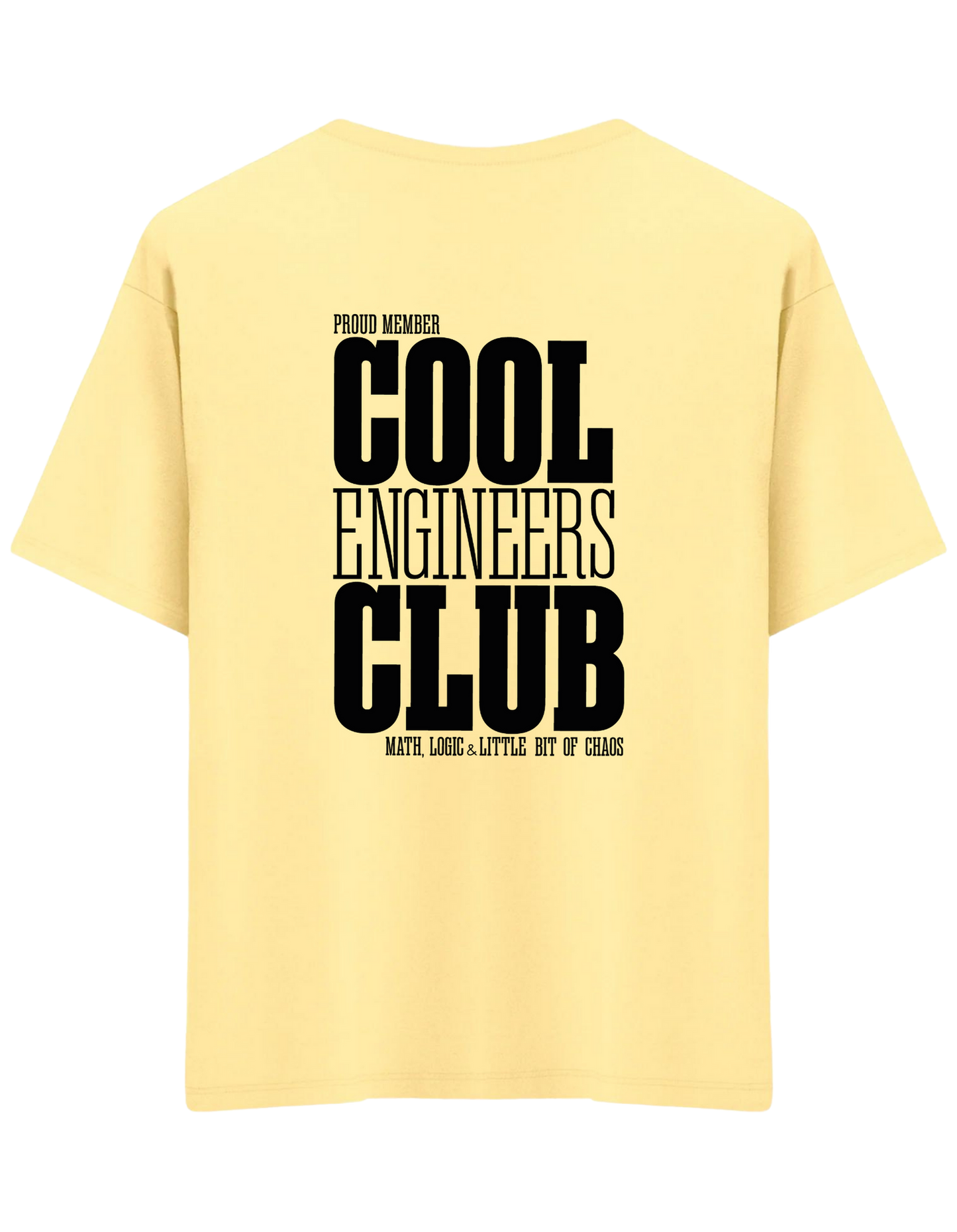 Cool Engineers Club Baskılı Bisiklet Yaka Oversize T-shirt