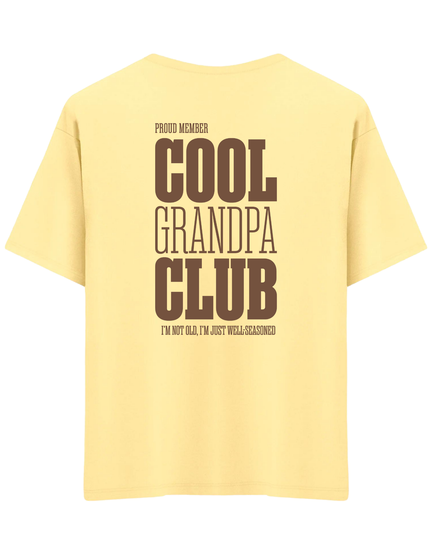 Cool Grandpa Club Baskılı Bisiklet Yaka Oversize T-shirt