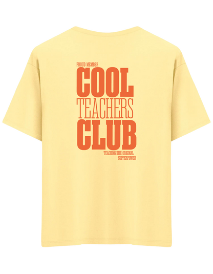 Cool Teachers Club Baskılı Bisiklet Yaka Oversize T-shirt