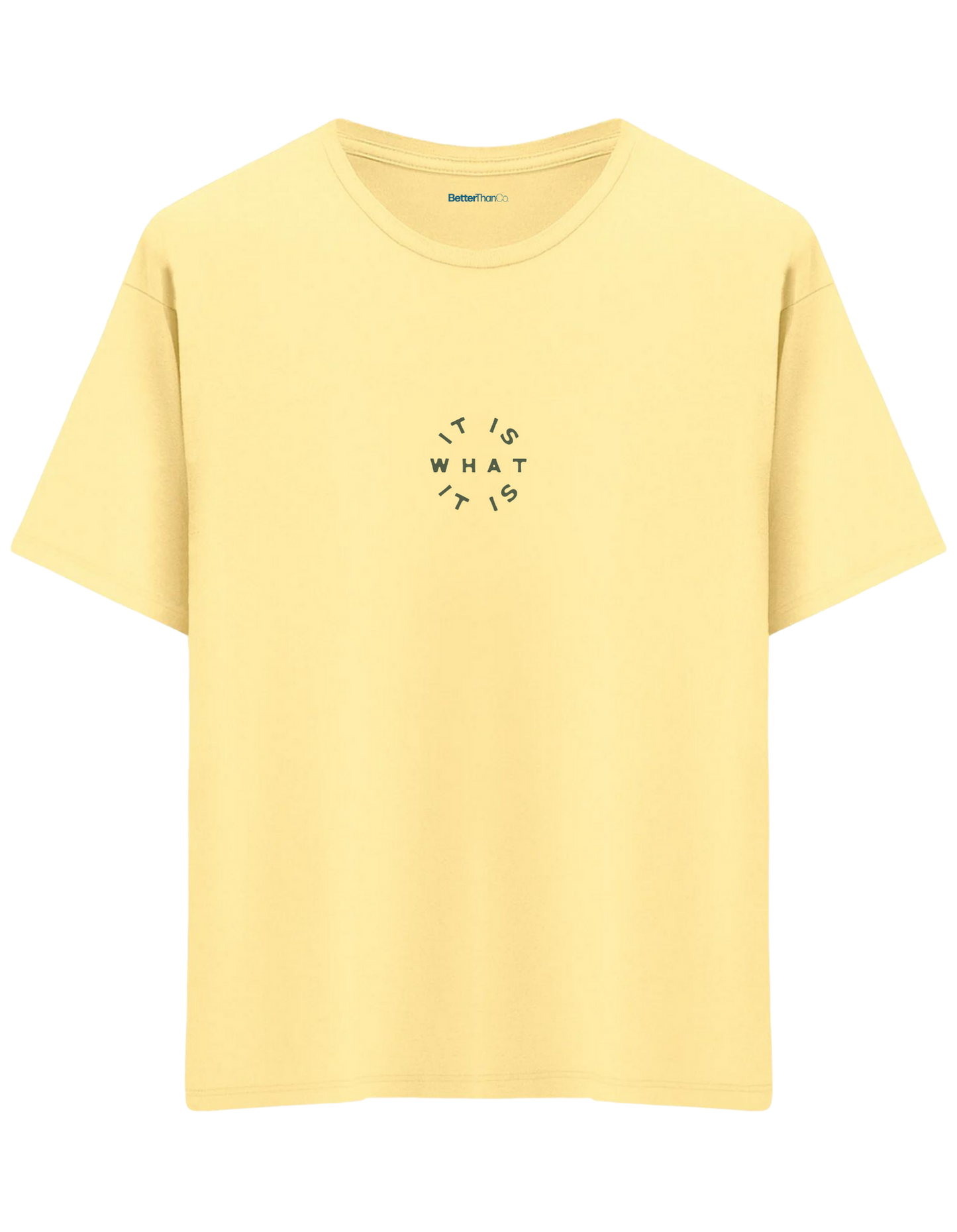 It Is What It Is Baskılı Bisiklet Yaka Oversize T-shirt
