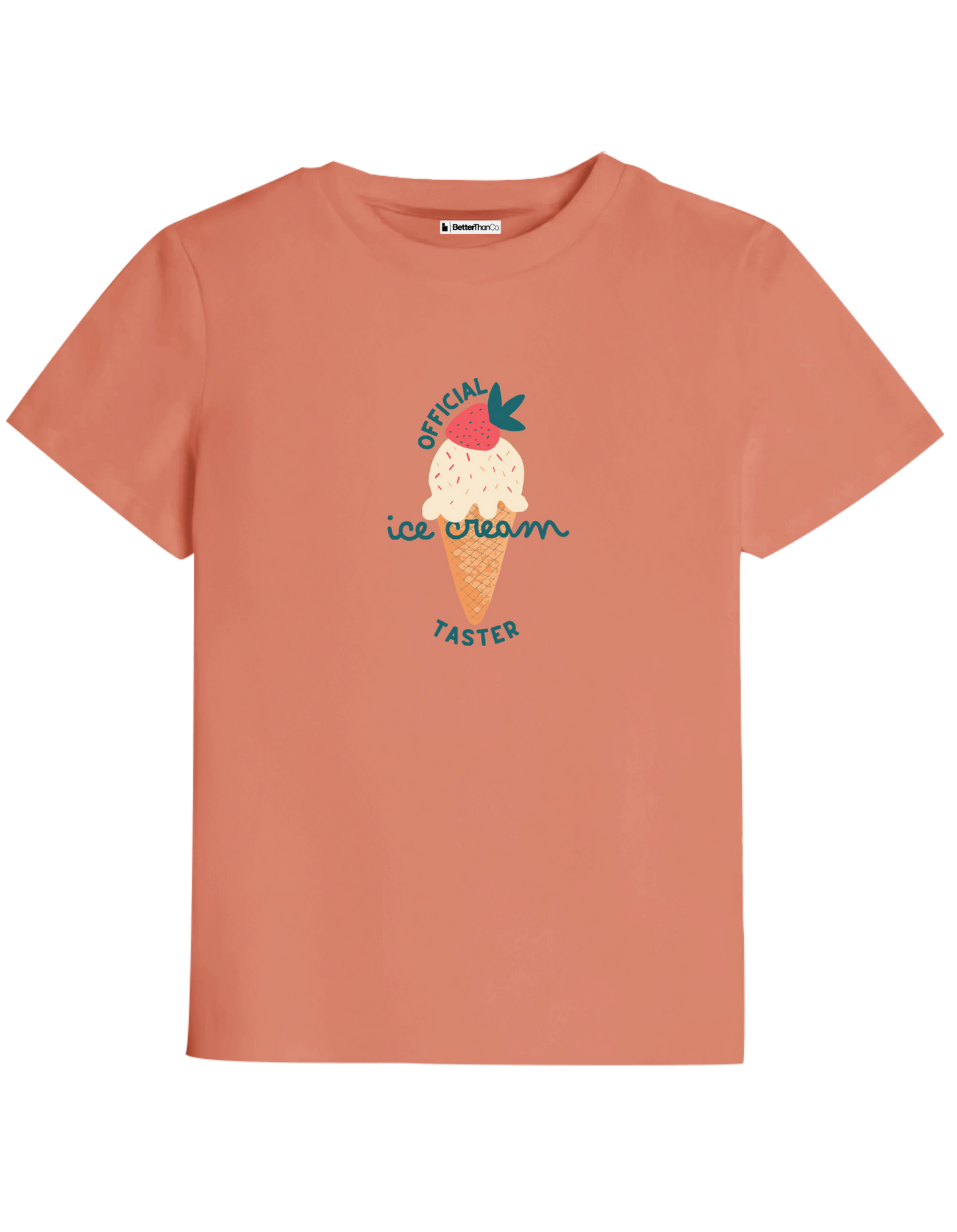 Ice Cream Baskılı Bisiklet Yaka Çocuk t-shirt