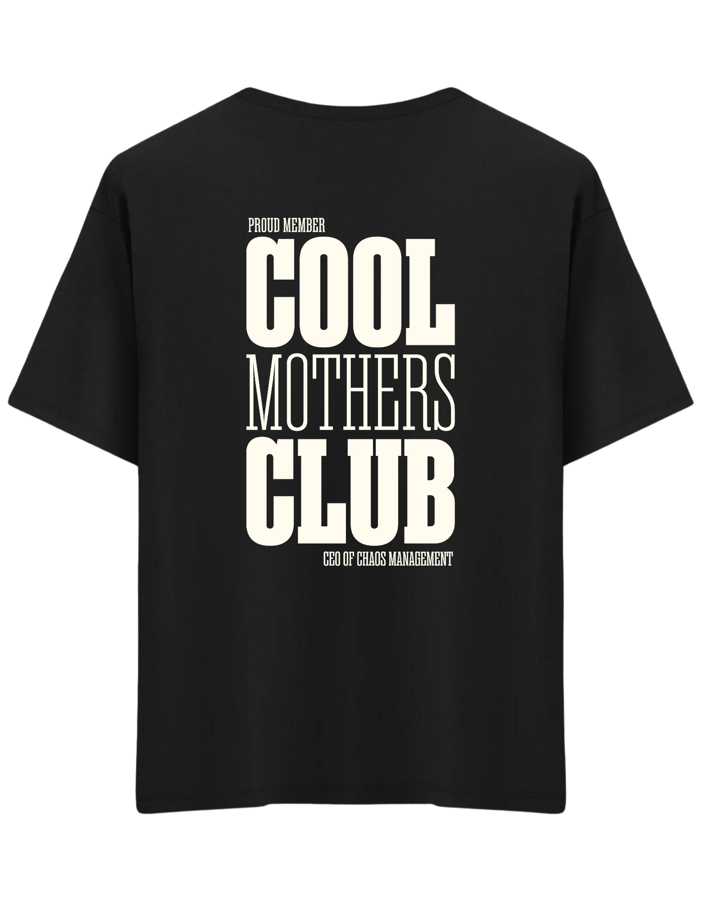 Cool Mothers Club Baskılı Bisiklet Yaka Oversize T-shirt