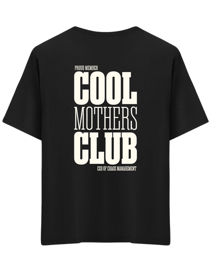 Cool Mothers Club Baskılı Bisiklet Yaka Oversize T-shirt