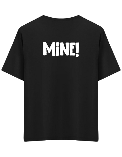 Mine! Baskılı Bisiklet Yaka Oversize T-shirt