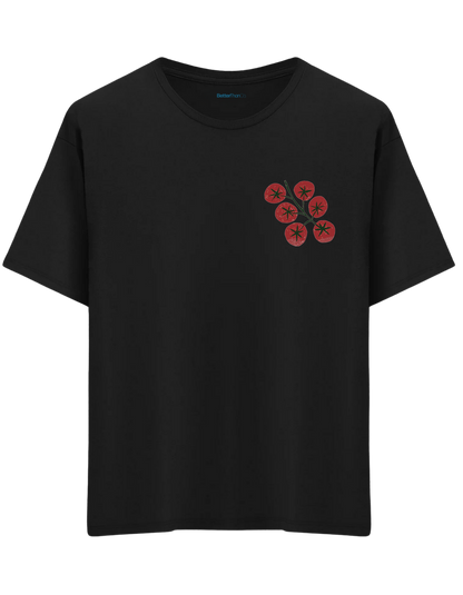 Tomatoes Baskılı Bisiklet Yaka Oversize T-shirt