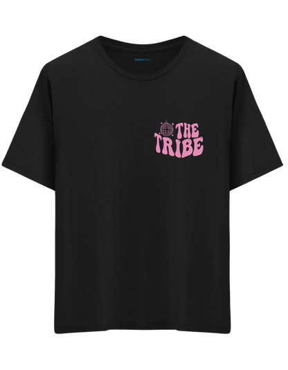 Tribe Baskılı Bisiklet Yaka Oversize T-shirt