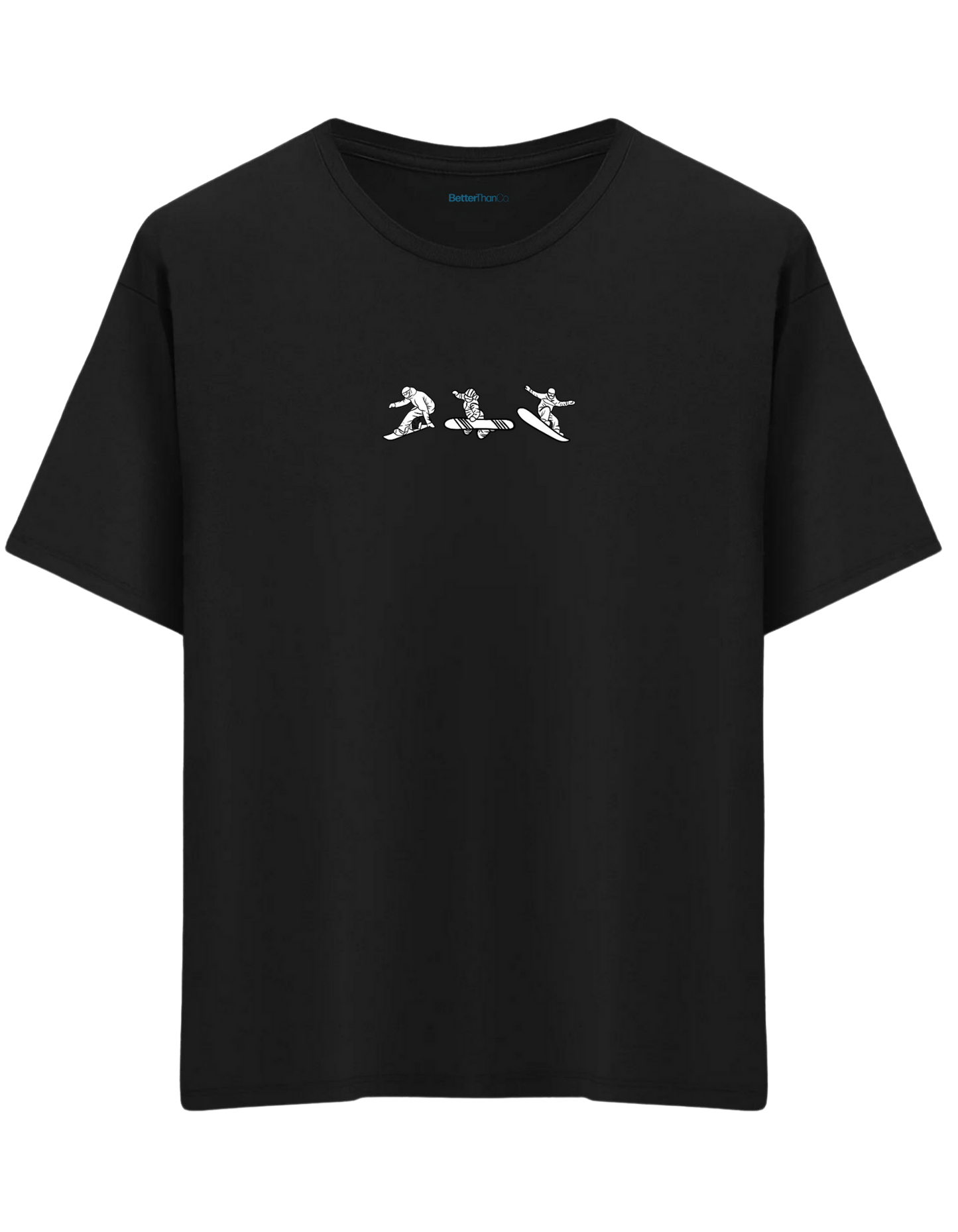 Born To Board Baskılı Bisiklet Yaka Oversize T-shirt