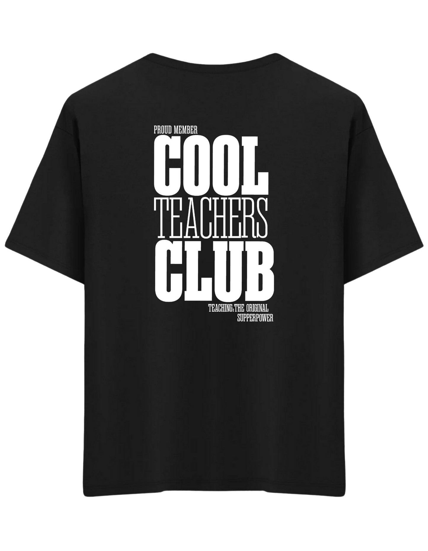 Cool Teachers Club Baskılı Bisiklet Yaka Oversize T-shirt
