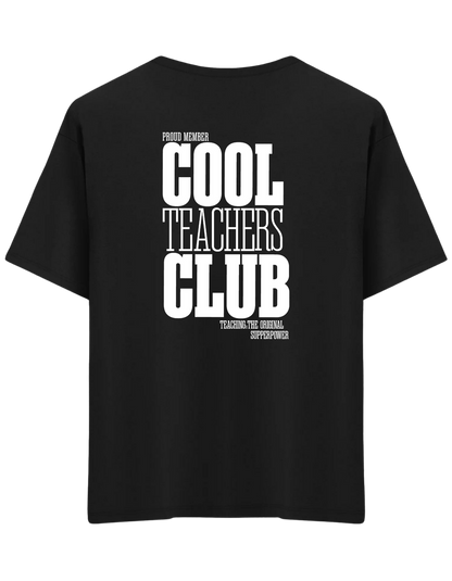 Cool Teachers Club Baskılı Bisiklet Yaka Oversize T-shirt