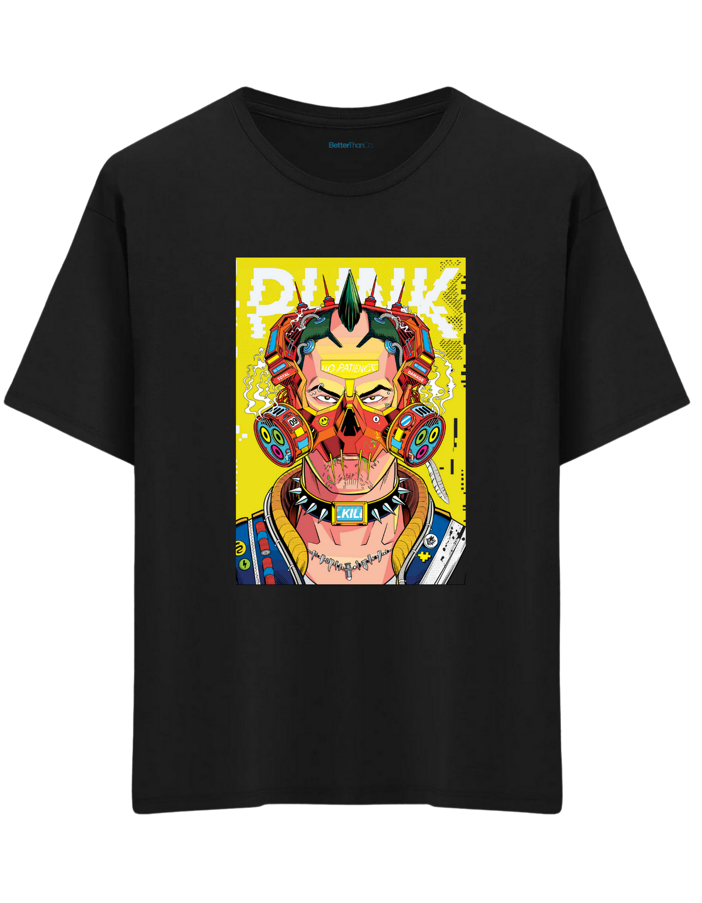No Patience Baskılı Bisiklet Yaka Oversize T-shirt