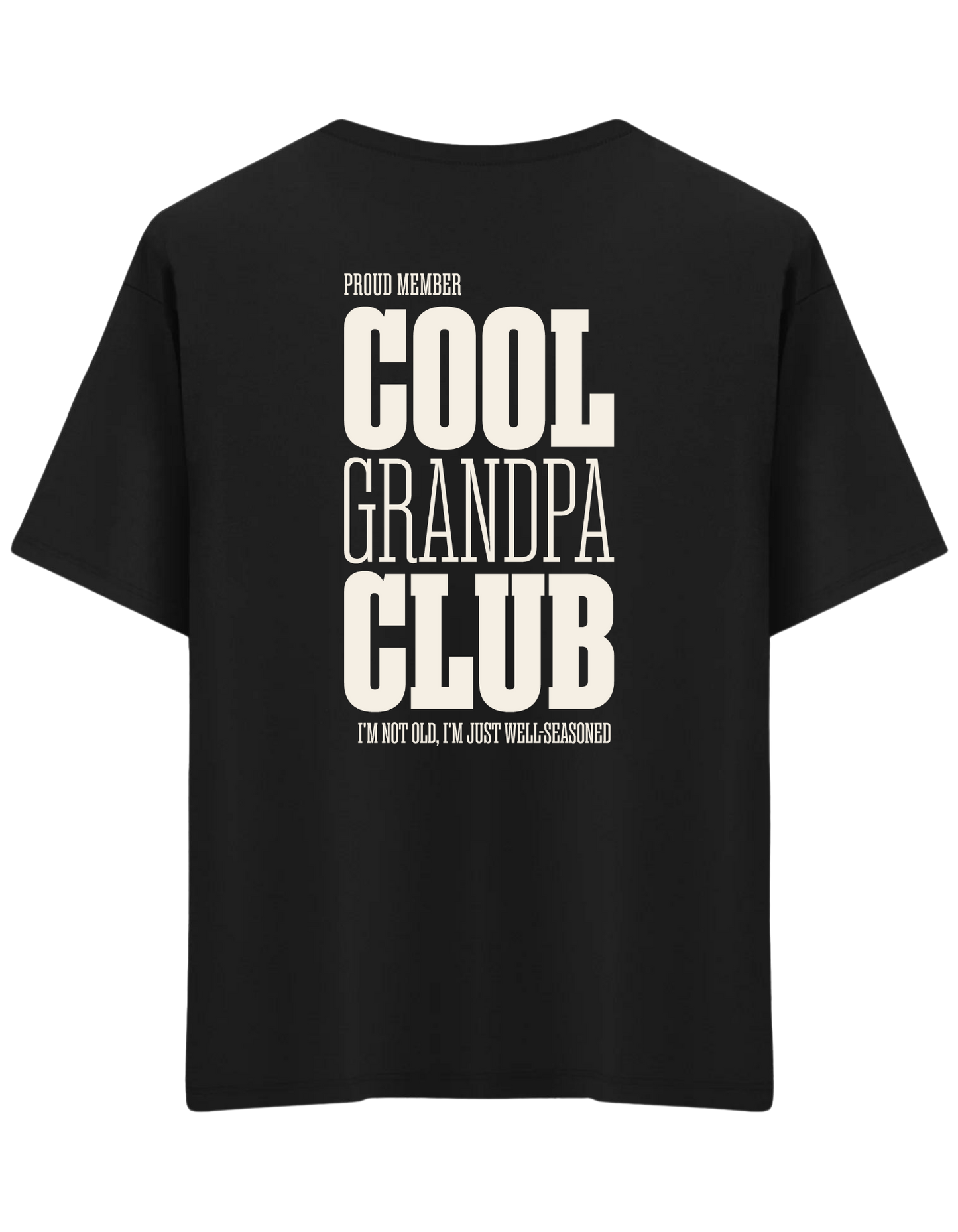 Cool Grandpa Club Baskılı Bisiklet Yaka Oversize T-shirt