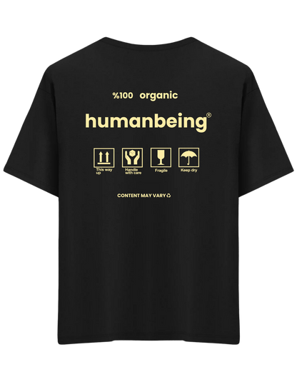 Humanbeing Baskılı Bisiklet Yaka Oversize T-shirt