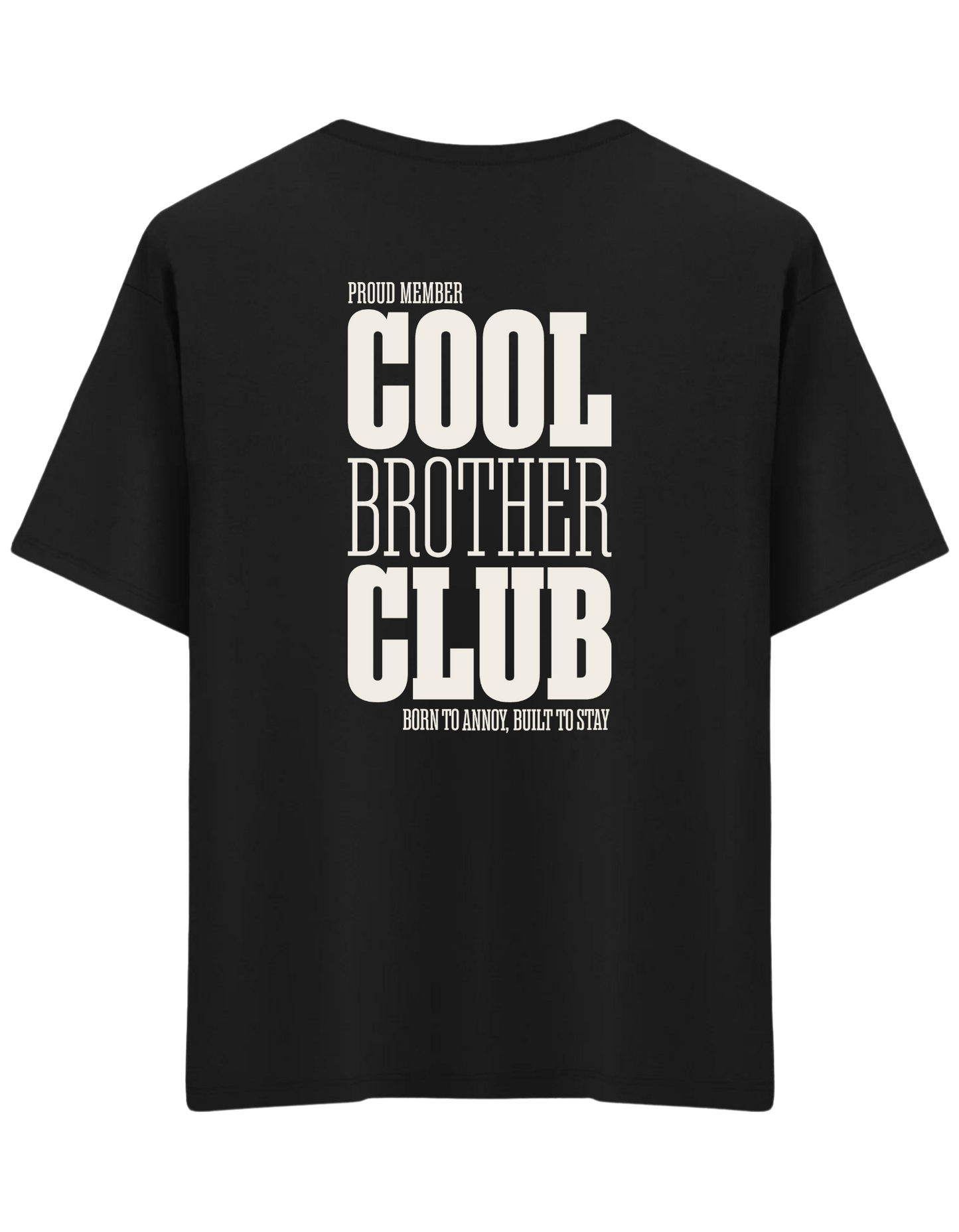 Cool Brother Club Baskılı Bisiklet Yaka Oversize T-shirt
