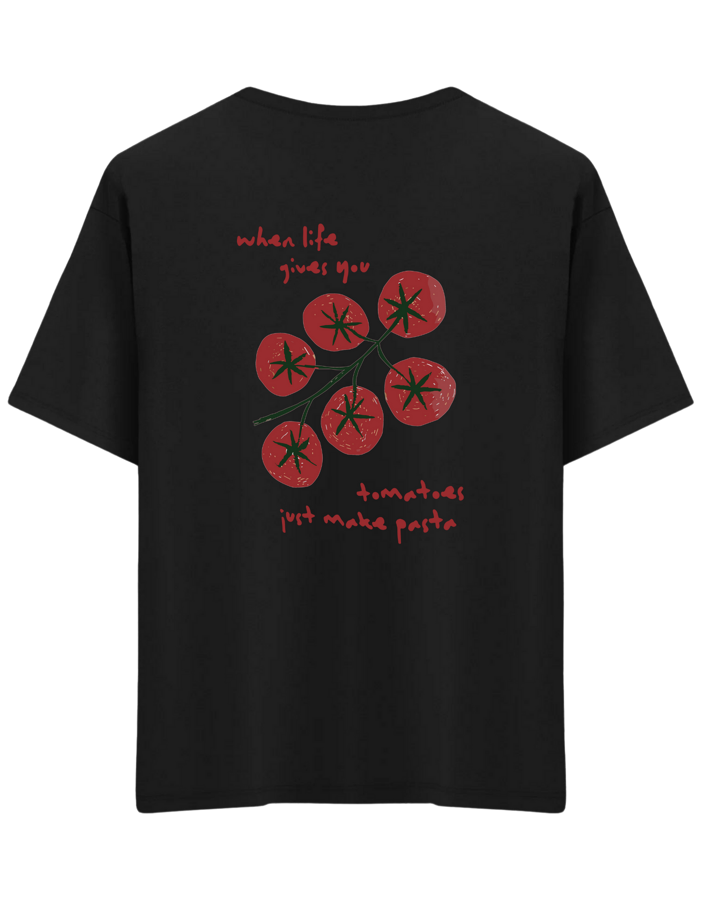 Tomatoes Baskılı Bisiklet Yaka Oversize T-shirt