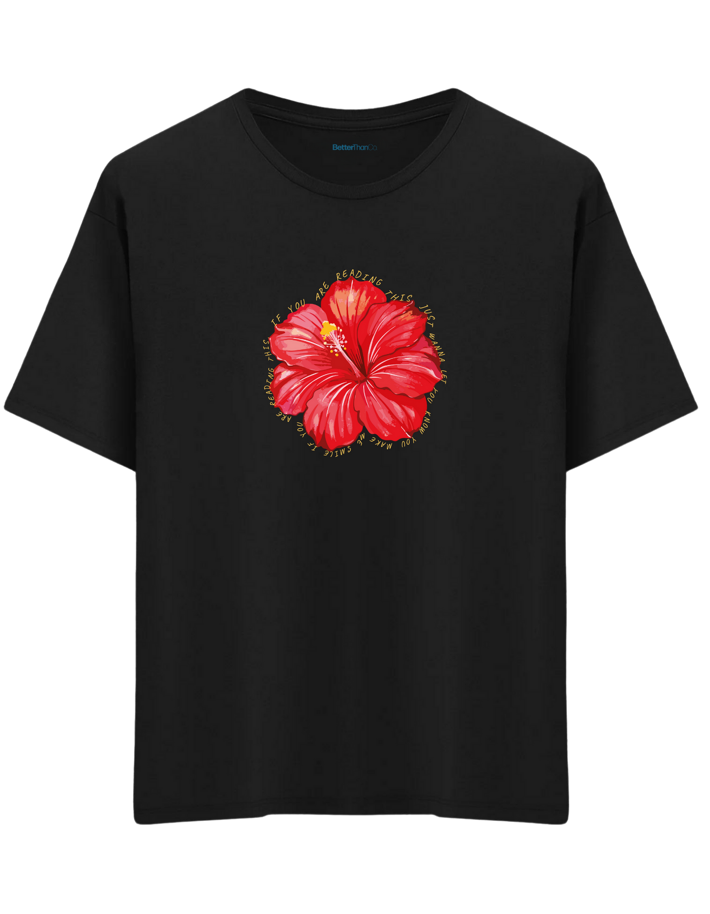 Garden Whisper Baskılı Bisiklet Yaka Oversize T-shirt