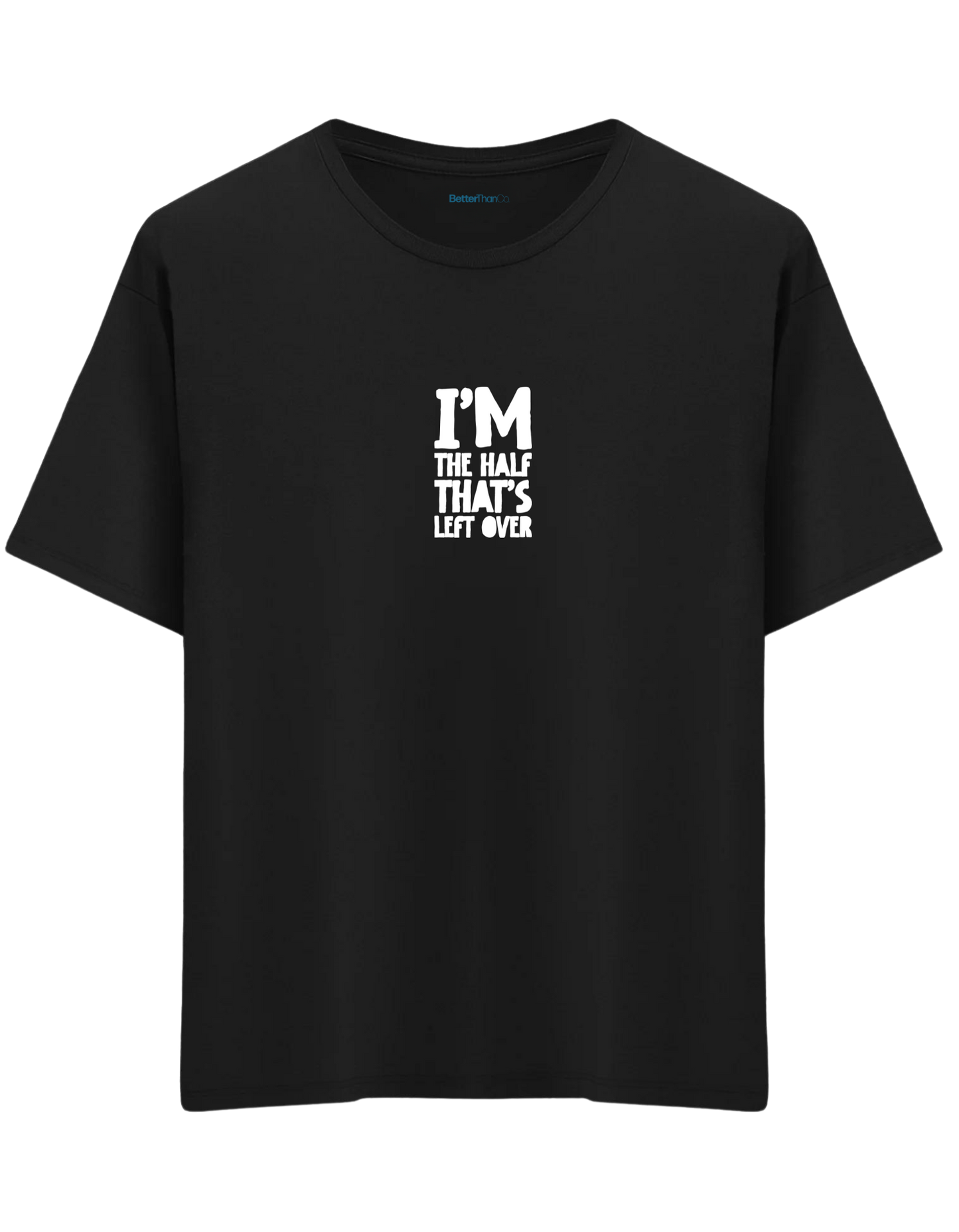 That's Left Over Baskılı Bisiklet Yaka Oversize T-shirt
