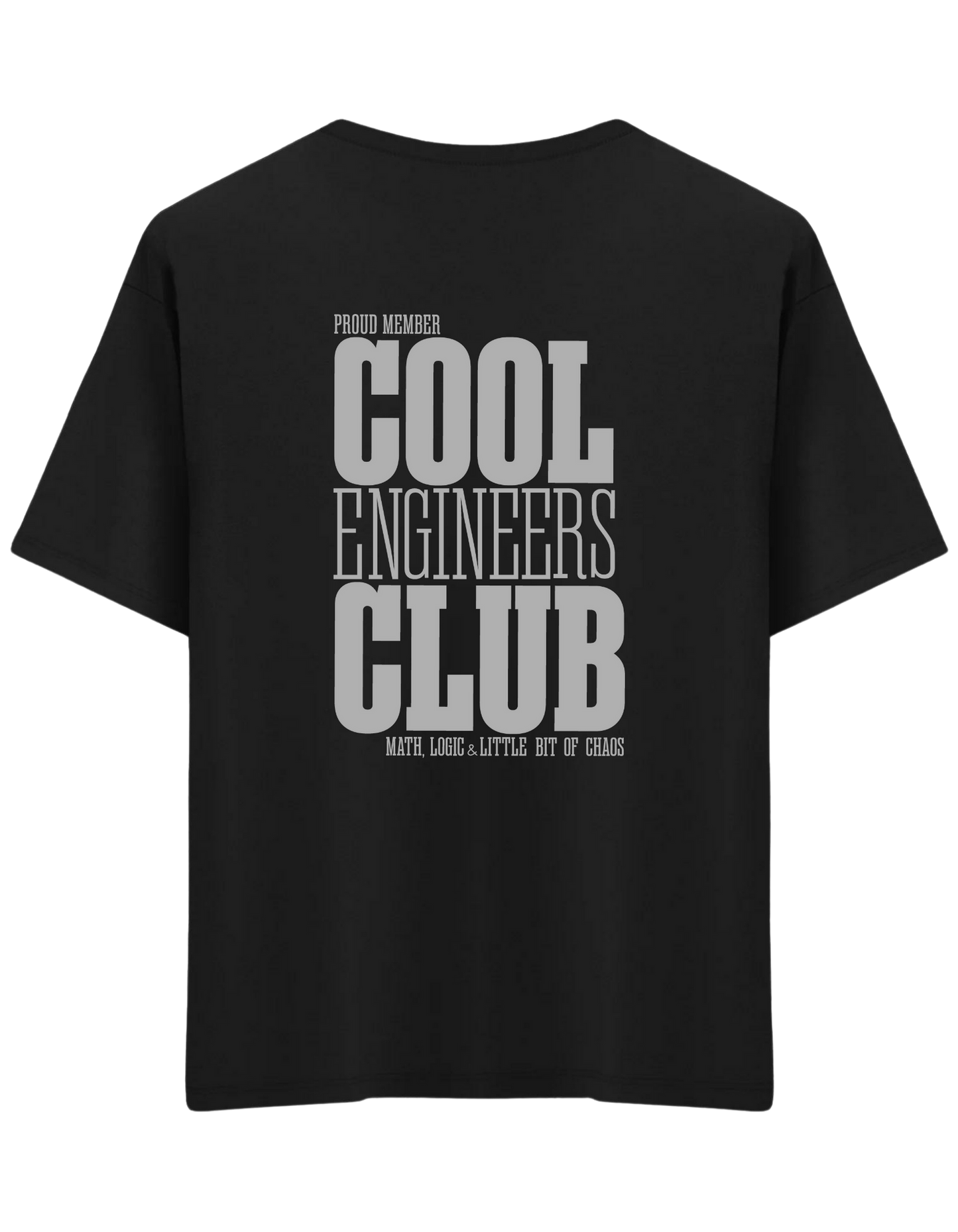 Cool Engineers Club Baskılı Bisiklet Yaka Oversize T-shirt
