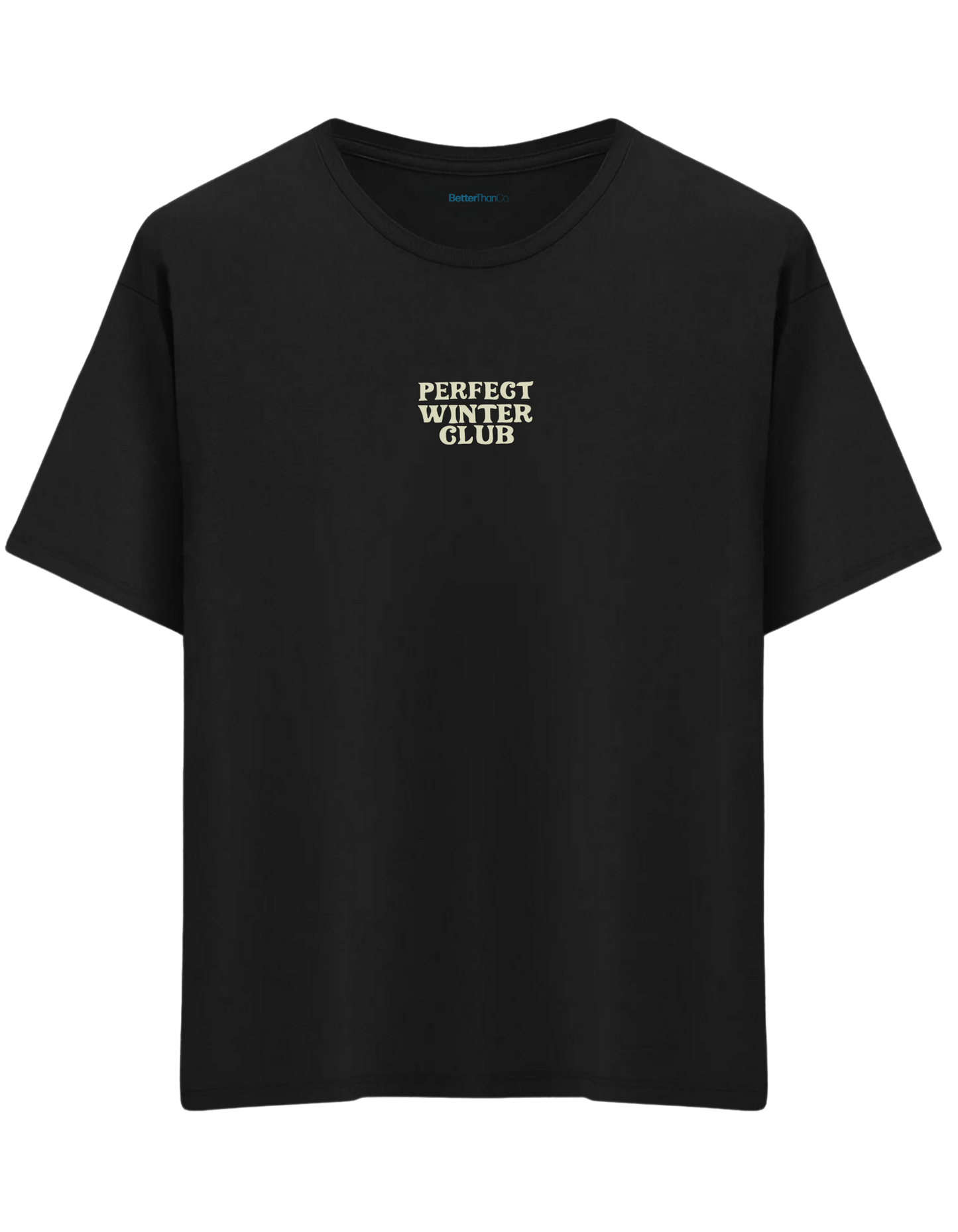 Winter Club Baskılı Bisiklet Yaka Oversize T-shirt