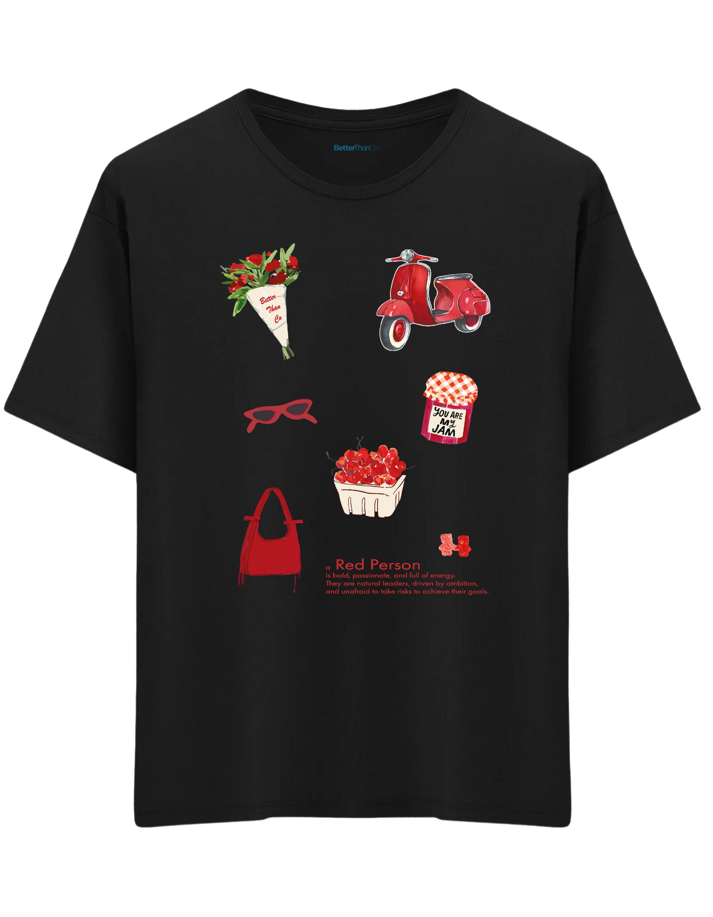 Red Person Baskılı Bisiklet Yaka Oversize T-shirt