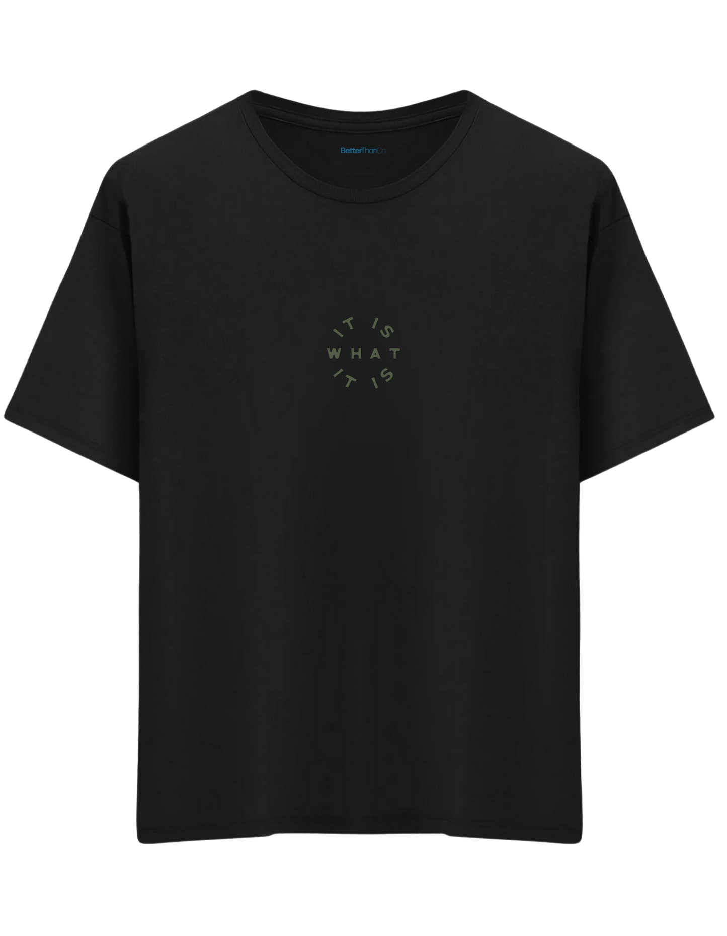 It Is What It Is Baskılı Bisiklet Yaka Oversize T-shirt