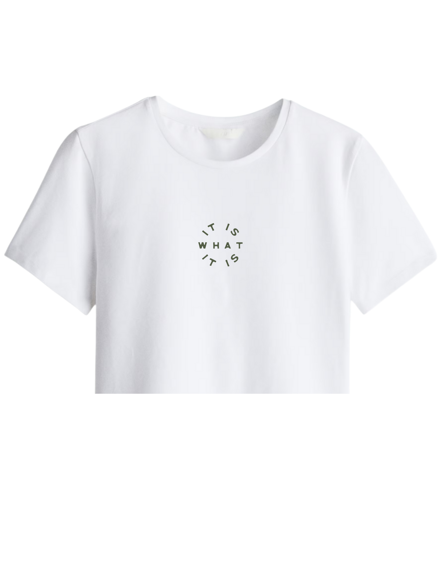 It Is What It Is Baskılı Bisiklet Yaka Crop T-shirt