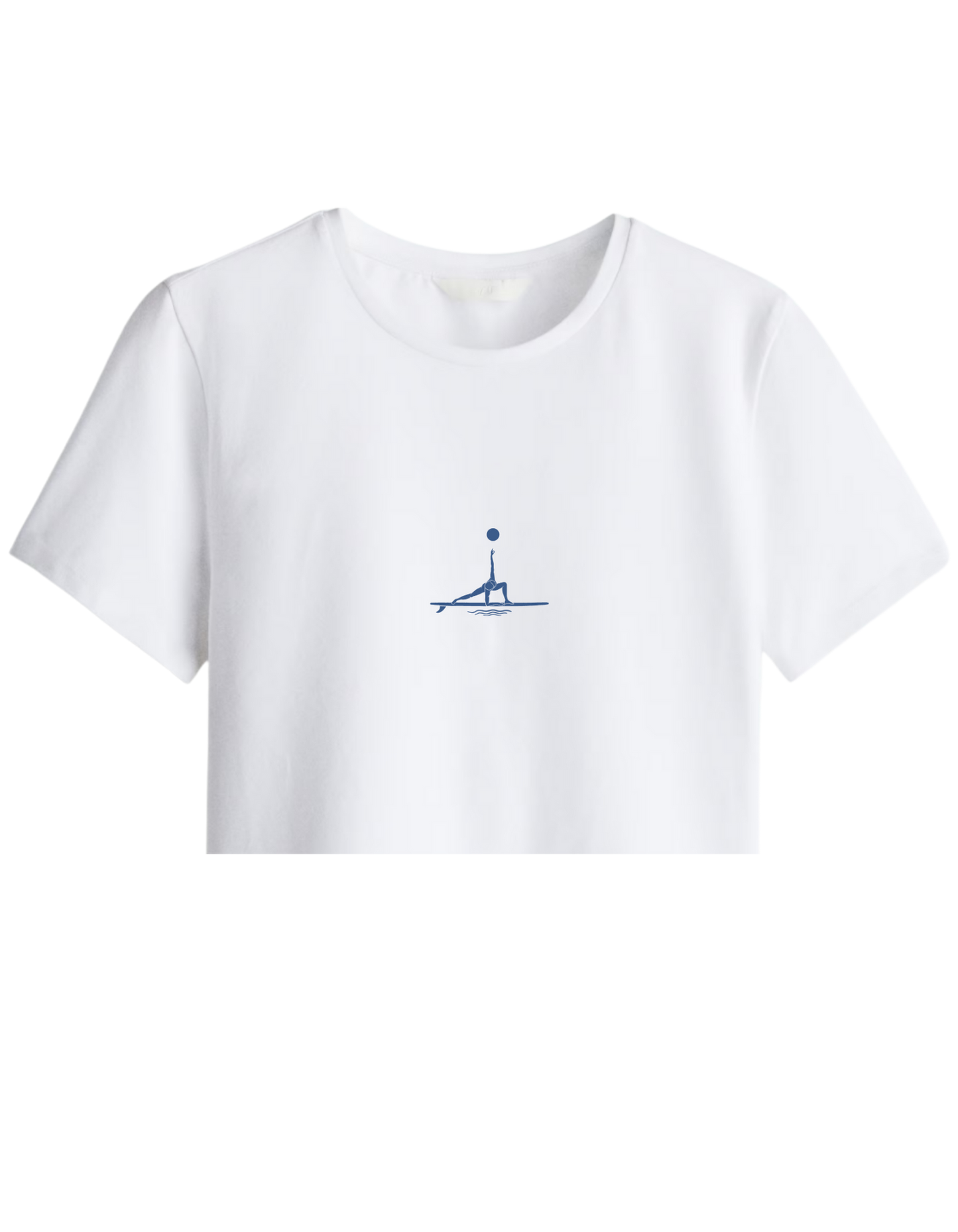 Yogi Baskılı Bisiklet Yaka Crop T-shirt