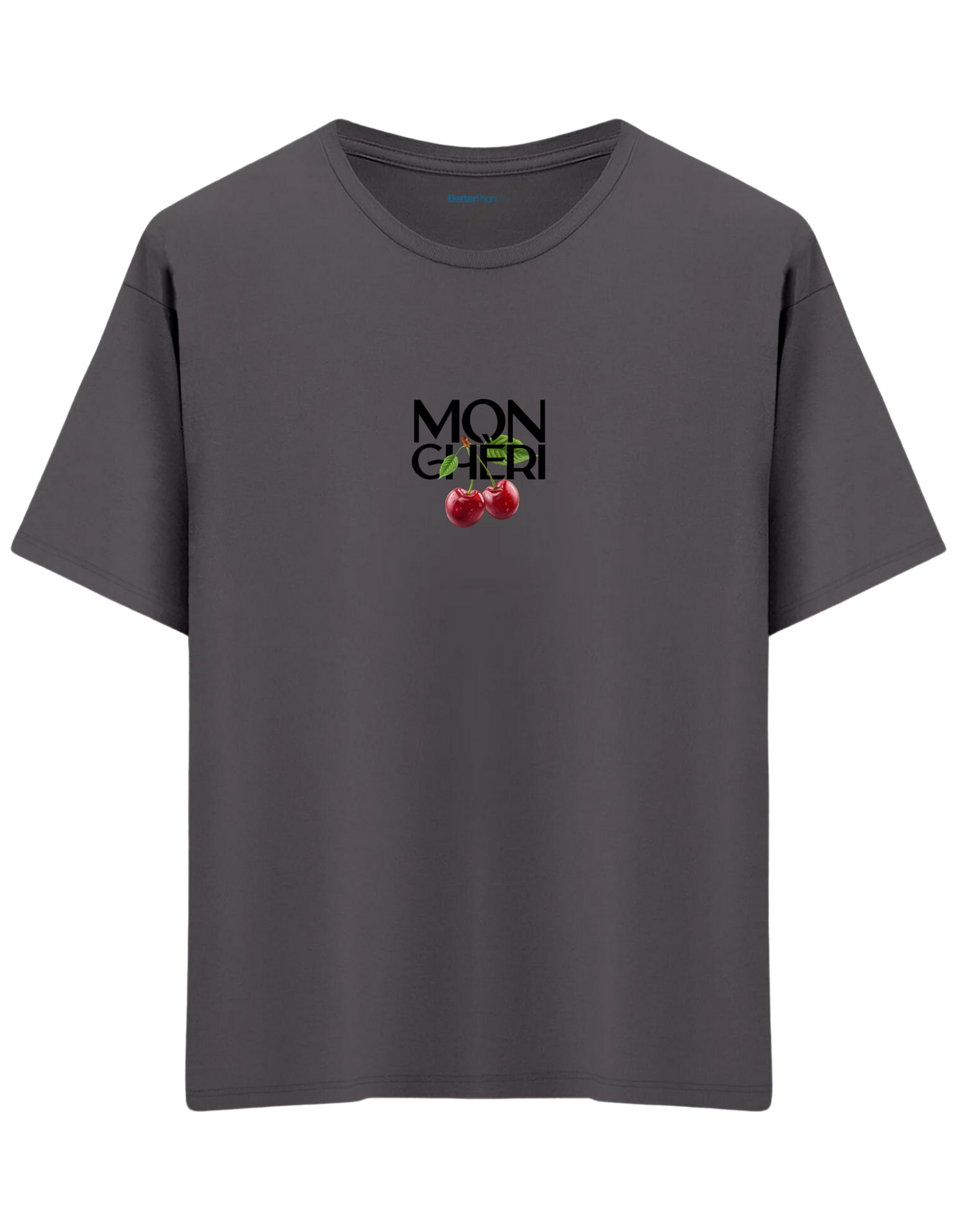 Monchéri Baskılı Bisiklet Yaka Oversize T-shirt