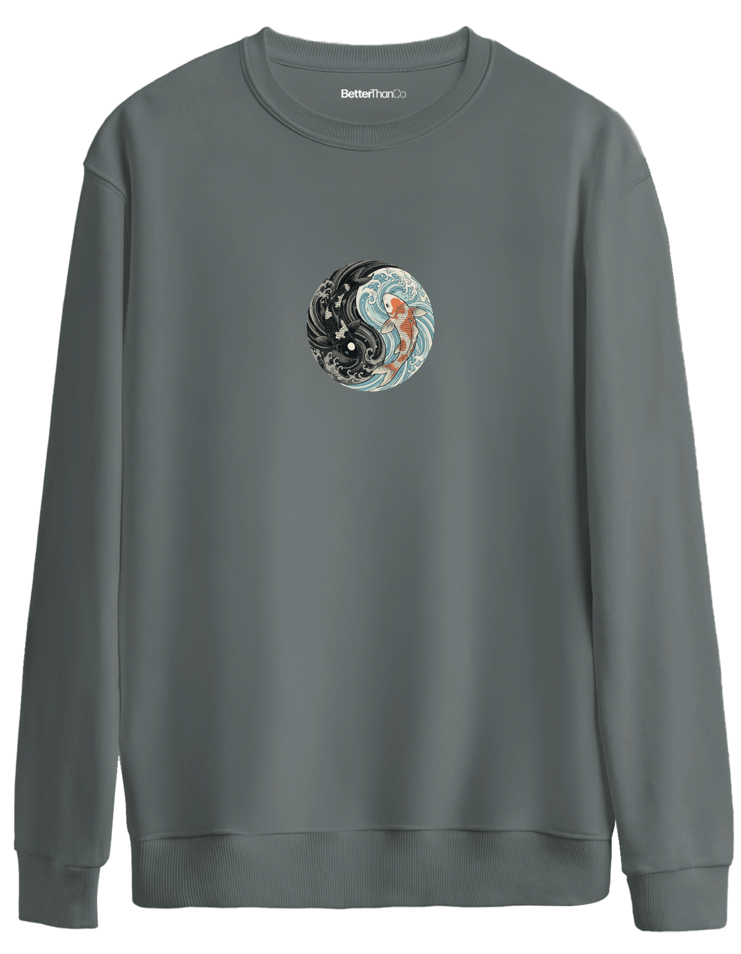 Balance Baskılı Bisiklet Yaka Oversize Sweatshirt