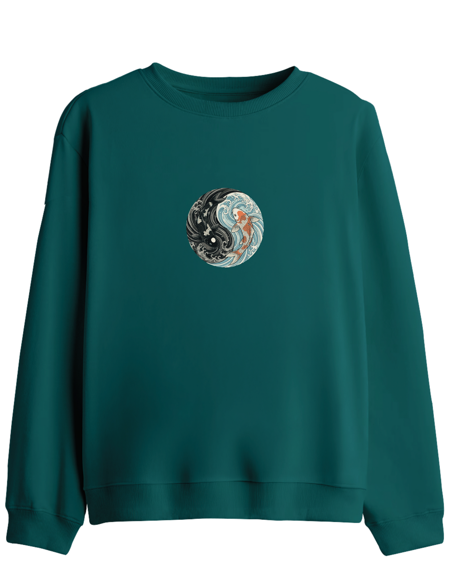 Balance Baskılı Bisiklet Yaka Sweatshirt
