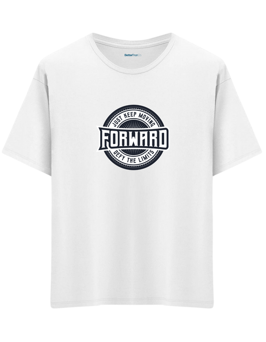 Forward Baskılı Bisiklet Yaka Oversize T-shirt