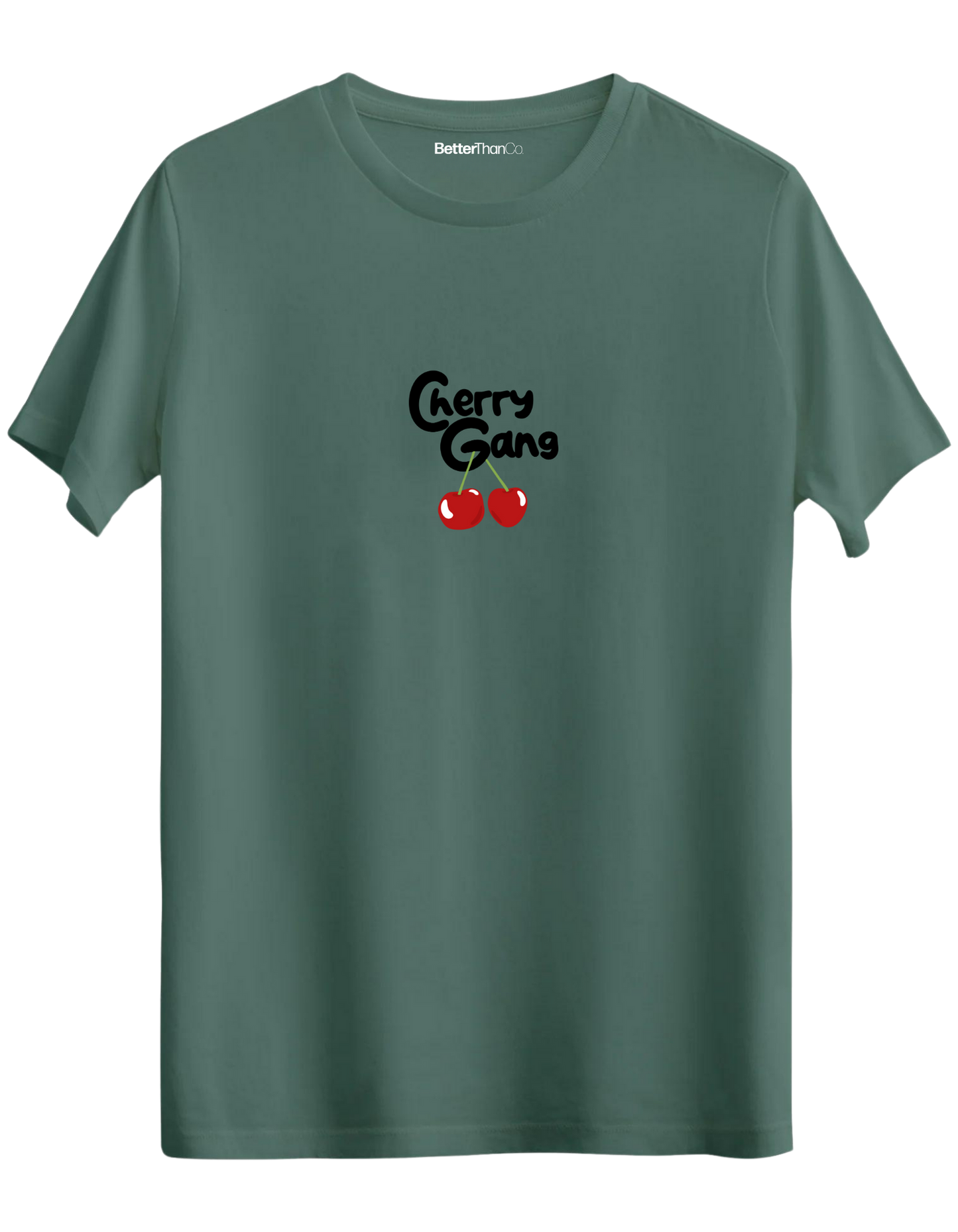 Cherry Gang Baskılı Bisiklet Yaka Regular T-shirt
